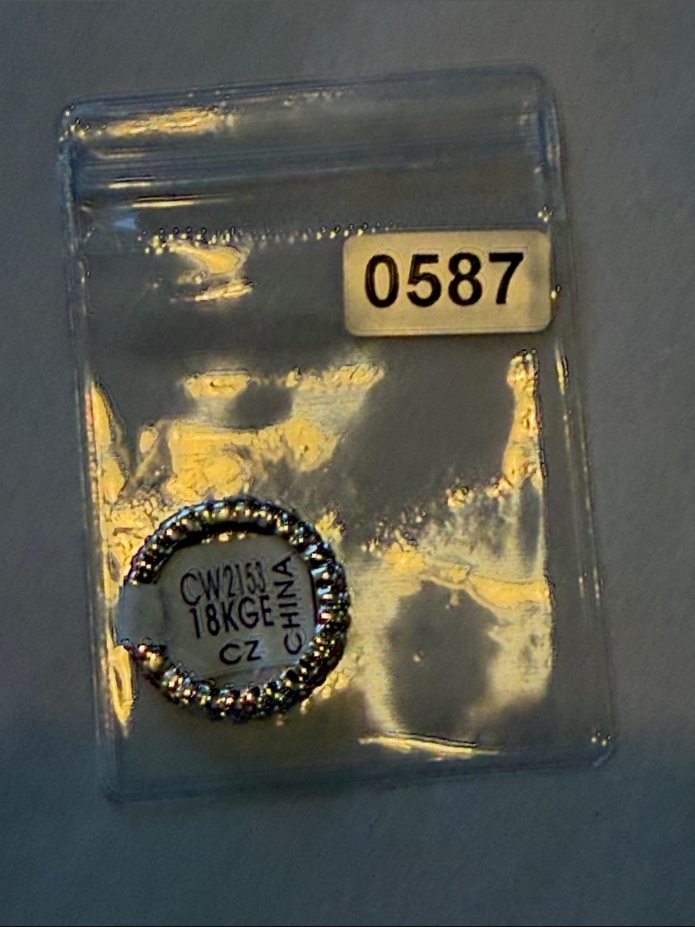 18K Gold-Plate CZ ring- Gold size 5 net